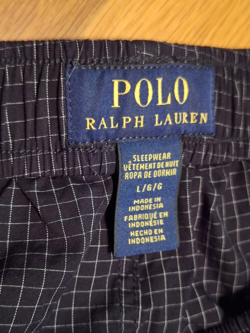 POLO Ralph Lauren Sleepwear Men's Pajama Pants Large Black Plaid Preppy Comfy
